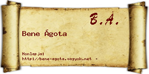 Bene Ágota névjegykártya